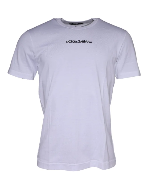 Men's Shirts for FishingDolce & Gabbana  Logo Print Cotton Crew Neck Men's T-shirt (Pre-Owned)
