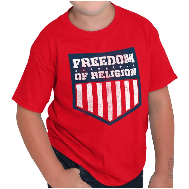 Men's Breathable Shirts for Warm ClimatesFreedom of Religion Youth T Shirt