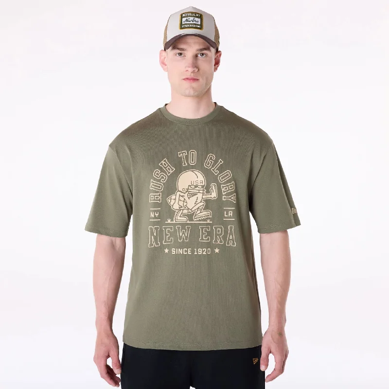 Striped Men's TopsNew Era Football Graphic Green T-Shirt
