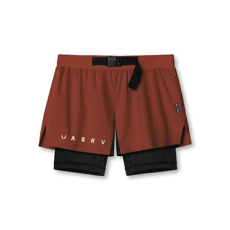 Men's Pants with Adjustable Waistbands0786. Ripstop 3" Belt Pack Short   - Brick/Black