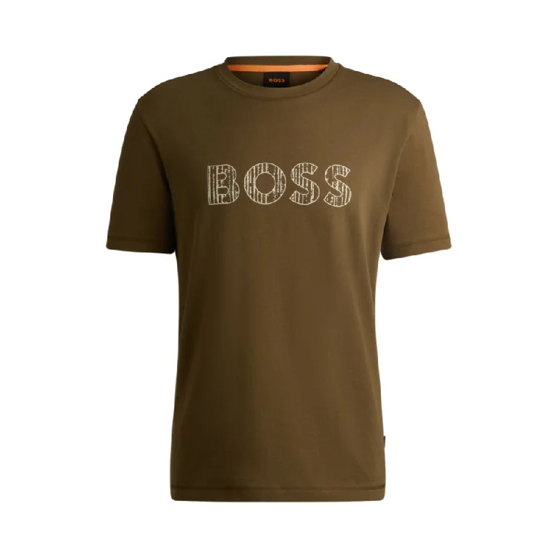 Men's Shirts with Mandarin CollarsCotton-jersey slim-fit T-shirt with logo print