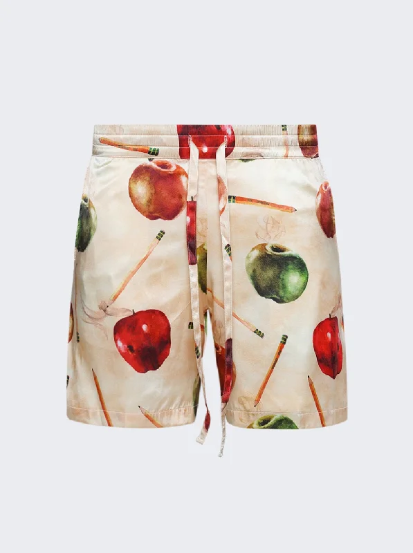 Men's Patterned Pants with Geometric DesignsSilk Shorts