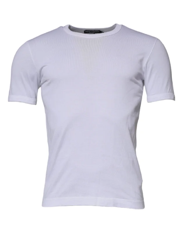 Men's Shirts with Embroidered DesignsDolce & Gabbana  Cotton Crew Neck Short Sleeves Men's T-shirt (Pre-Owned)