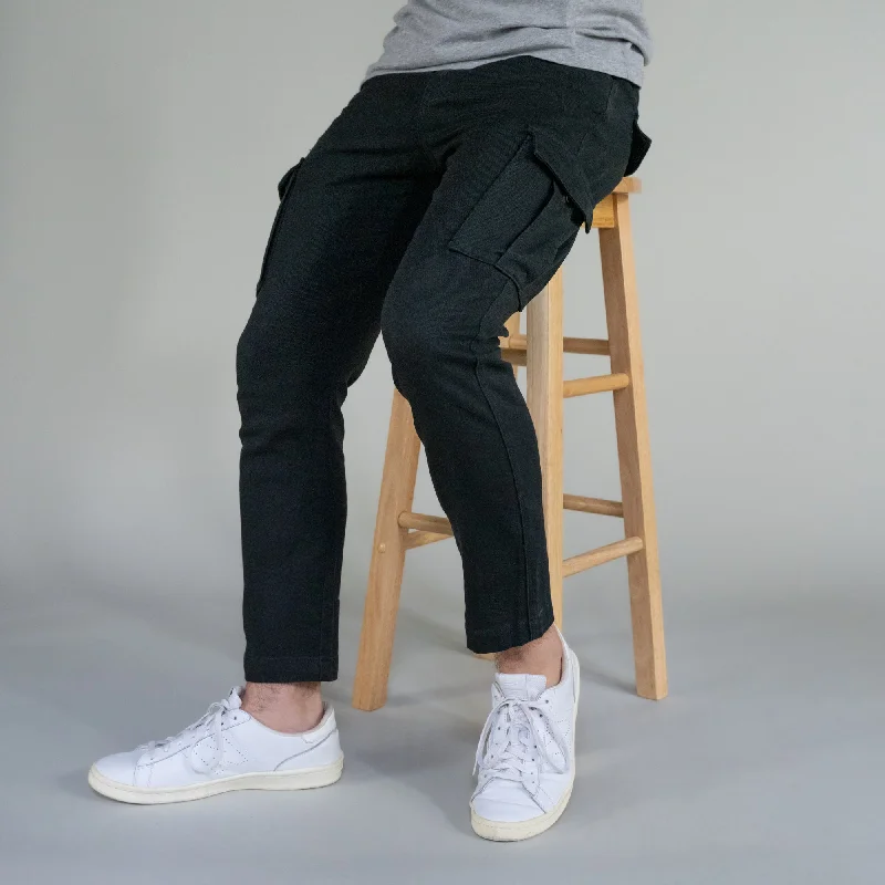 Men's Pants with Hidden PocketsCargo Pants - Black