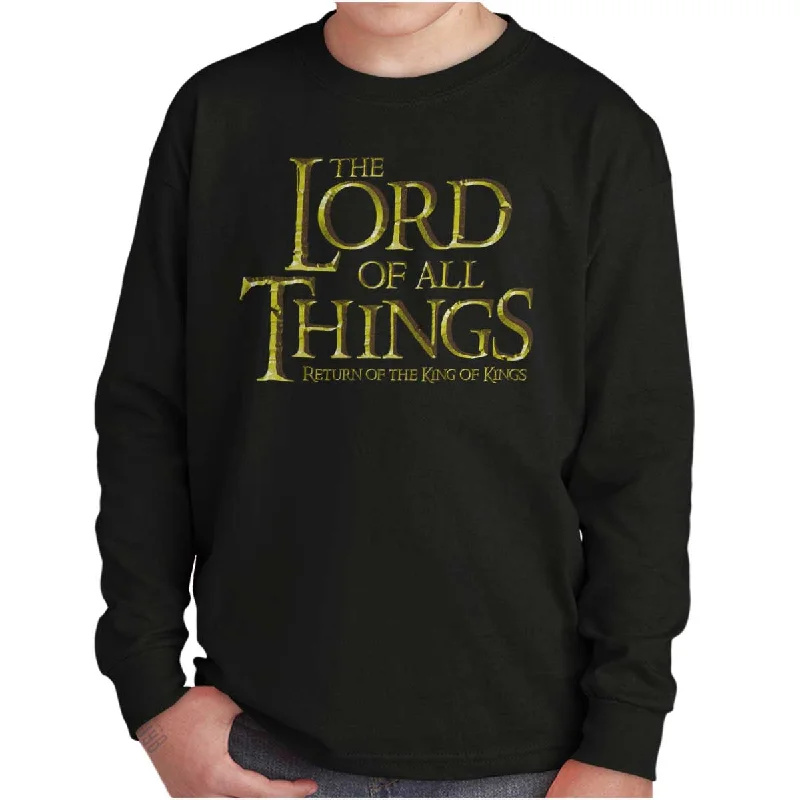 Men's Sleeveless Shirts for Summer ComfortLord of all Things Youth Long Sleeve T Shirt