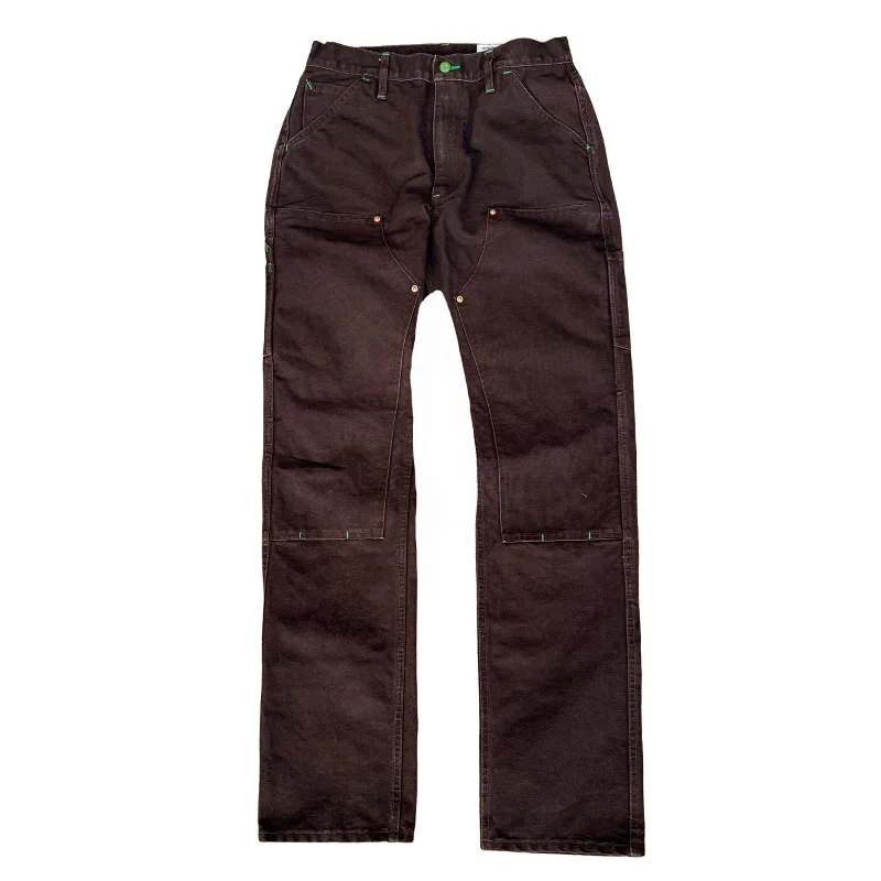 Men's Pants with Water-Resistant FabricVintage Washed Chocolate Mt Vernon Duck Double Knee Work Uniform