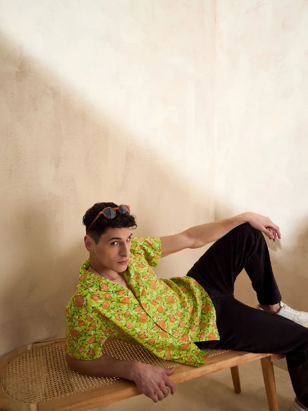 Men's Big and Tall Shirts for Added ComfortLime Green Oversized Casual Shirt
