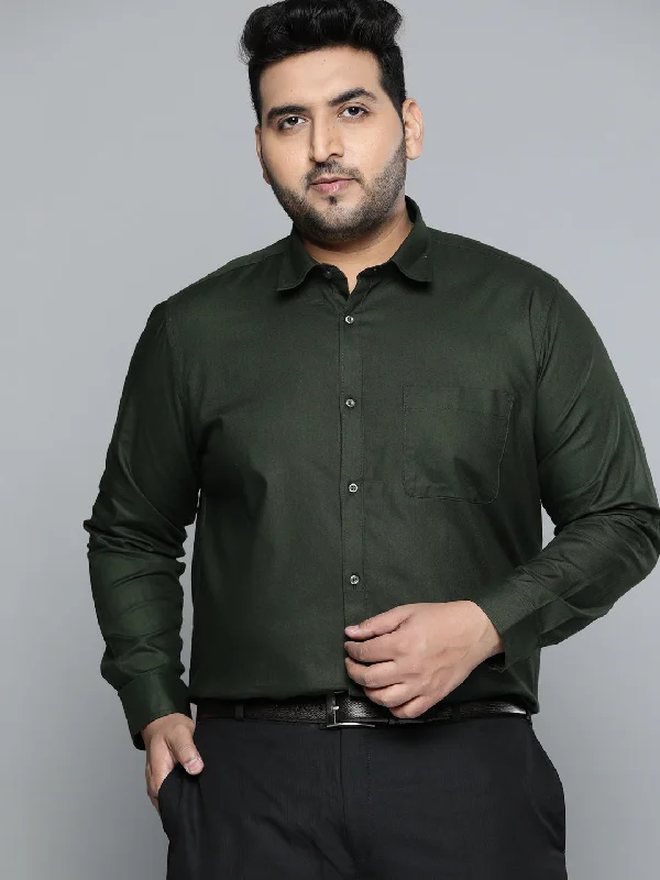 Men's Minimalist Shirts for a Clean LookMen Green Smart Slim Fit Opaque Formal Shirt