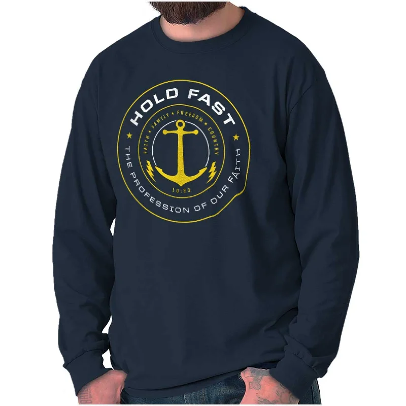 Men's Organic Cotton Shirts for Eco-ConsciousnessHold Fast to Faith Long Sleeve T Shirt