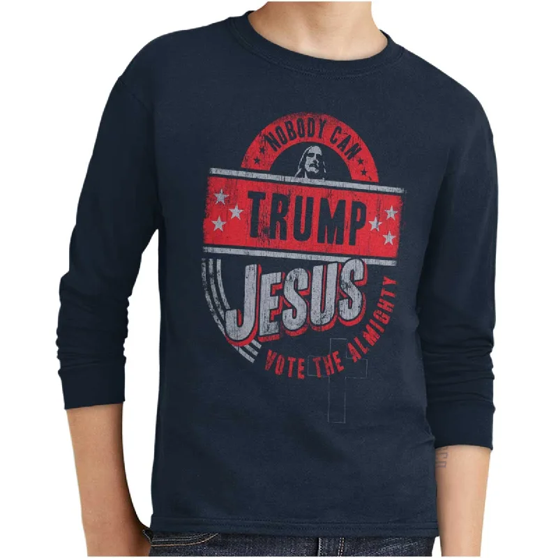 Stylish Men's Graphic T-ShirtsTrump Jesus Youth Long Sleeve T Shirt