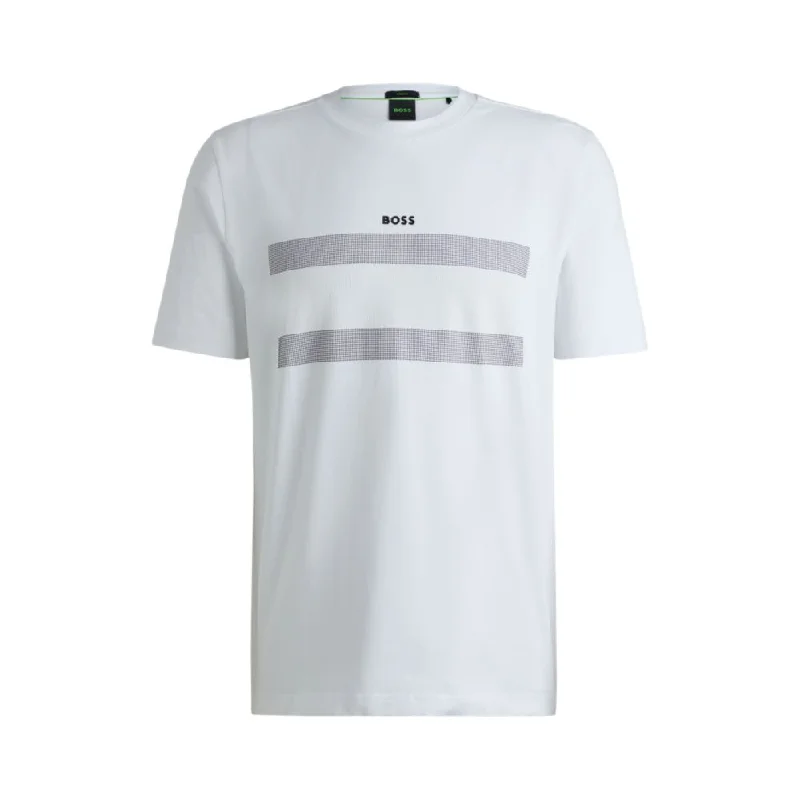 Men's Shirts with Rounded HemlinesStretch-cotton regular-fit T-shirt with flag artwork