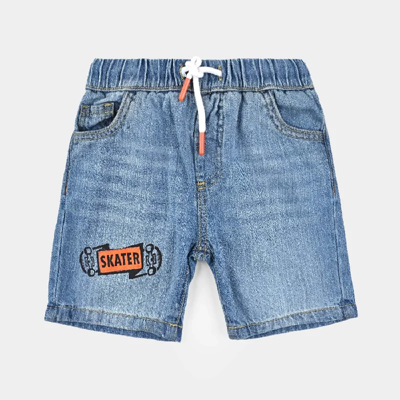 Men's Pants with Welt PocketsBoys Denim Short Skater-Light Blue