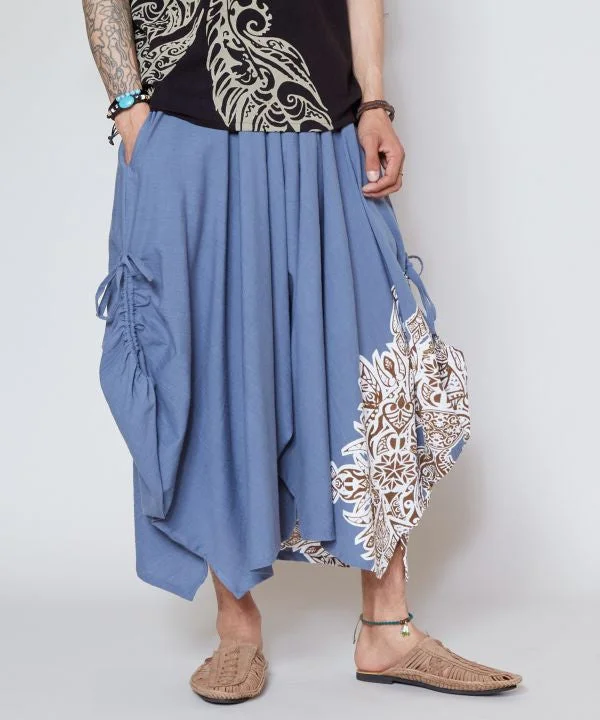 Men's Pants with Functional PocketsKolam Inspired Harem Pants