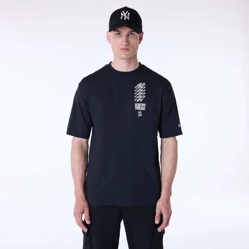 Men's Shirts with Pin CollarsNew York Yankees MLB Wordmark Black Oversized T-Shirt