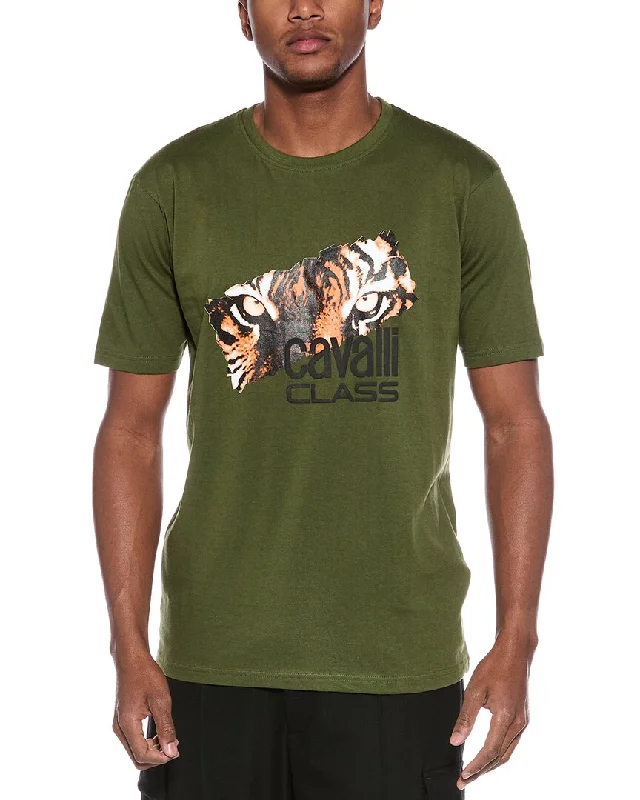 Men's Shirts with Hook-and-Loop ClosuresCavalli Class Graphic T-Shirt