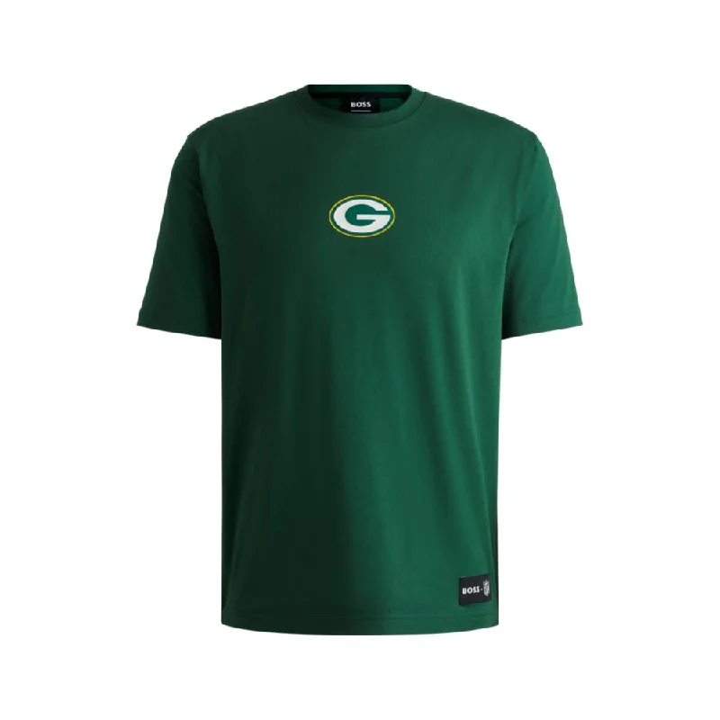 Men's Shirts with Abstract DesignsBOSS x NFL stretch-cotton T-shirt with special branding