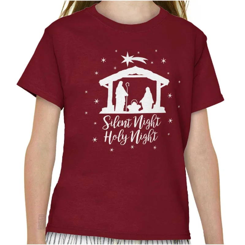 Men's Iron-Free Shirts for Wrinkle-Resistant WearSilent Night Youth T Shirt