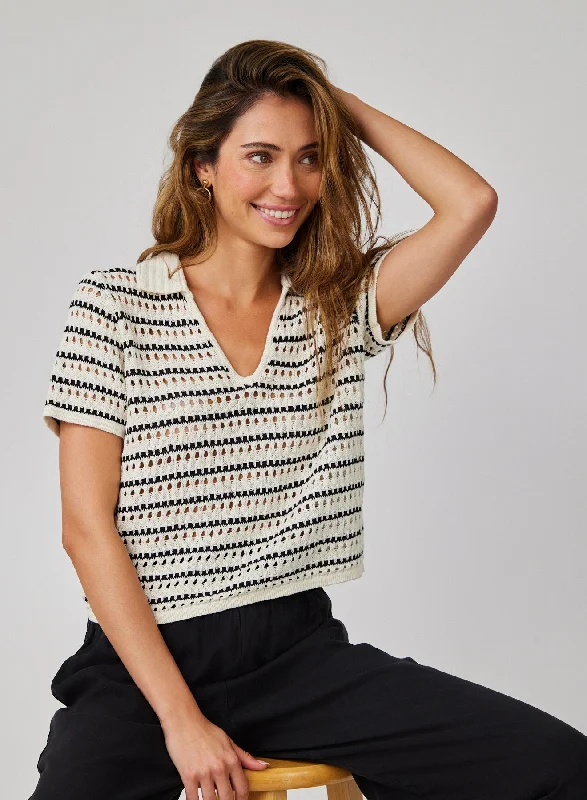 IVORY/BLACK STRIPE