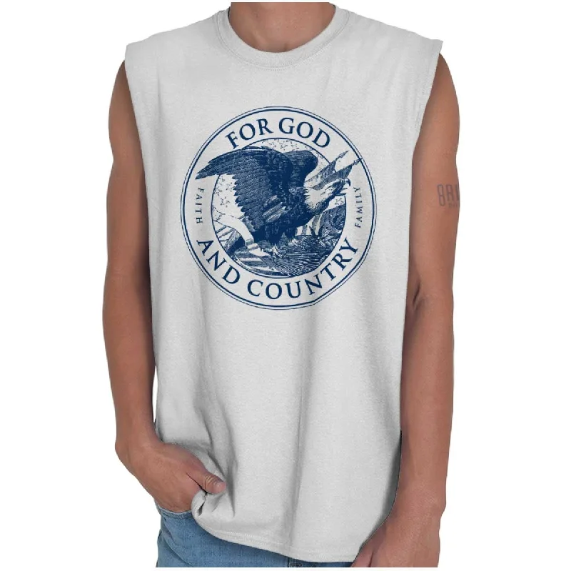 Men's Sleeveless Shirts for Summer ComfortFor God and Country Sleeveless T Shirt