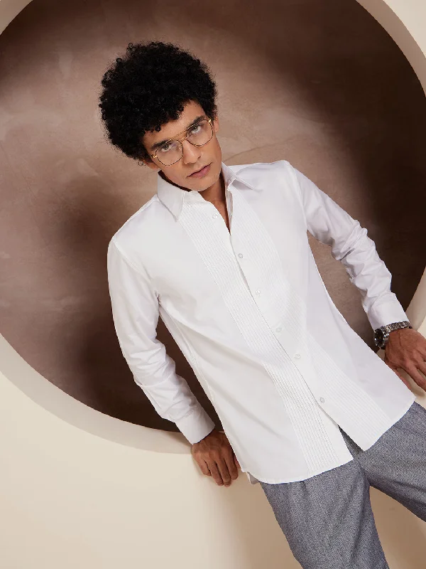 Men's Checked Short-Sleeve Shirts for Summer FunDENNISON White Clubwear Shirt