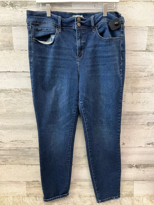 Oversized Fedora HatsJeans Skinny By Nicole By Nicole Miller In Blue Denim, Size: 16