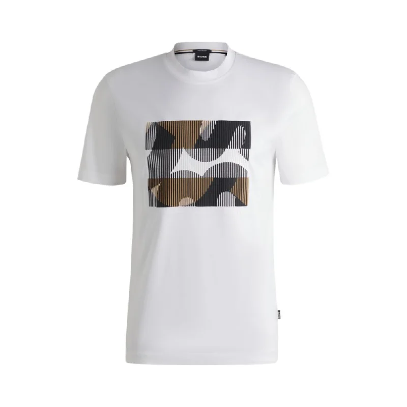 Men's Shirts with High NecksMercerized-cotton T-shirt with brand artwork