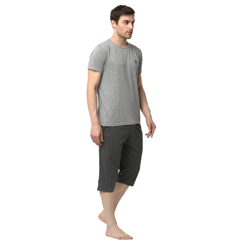 Mack Jonney Silver Grey Night Suit For Men's