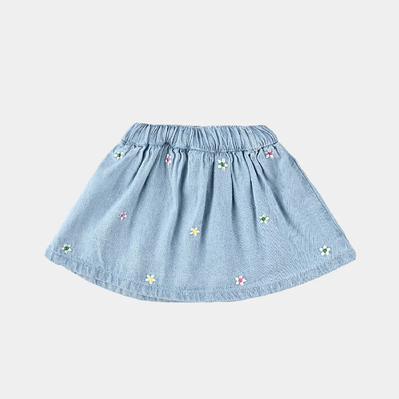 Men's Bootcut Jeans for a Flattering ShapeInfant Girls Denim Skirt Floral Embroidery-Light Blue