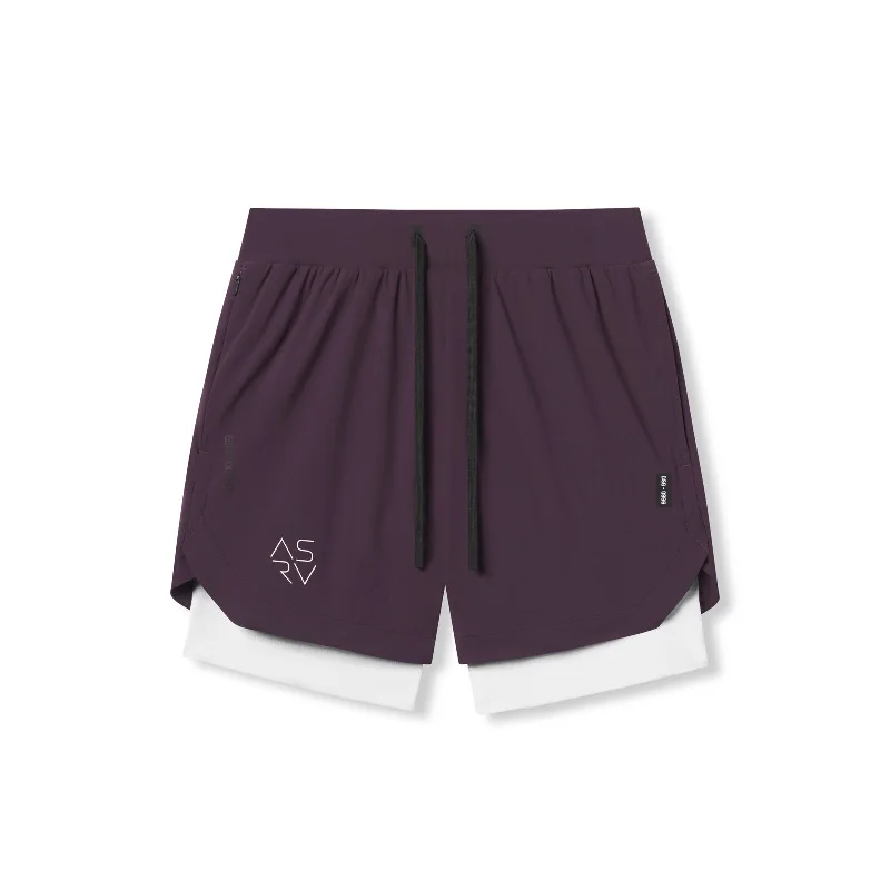 Men's Pants with Side Pockets0866. Tetra-Lite® 7" Liner Short - Deep Purple "Cyber"/White
