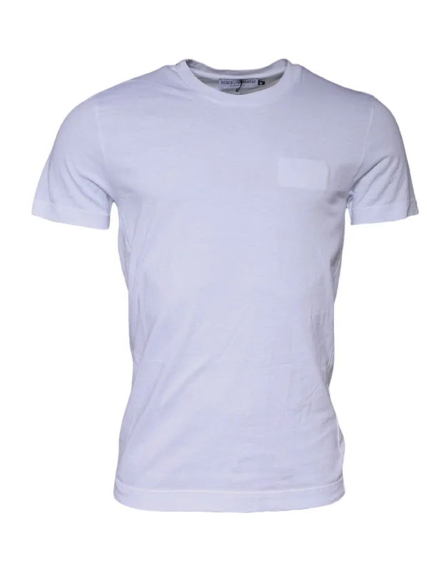 Men's Shirts with Zippered PocketsDolce & Gabbana  Cotton Crew Neck Short Sleeves Men's T-shirt (Pre-Owned)