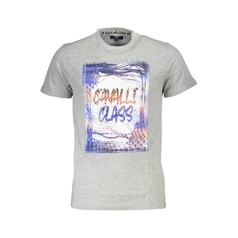Men's Shirts with Geometric PatternsCavalli Class  Cotton Men's T-Shirt