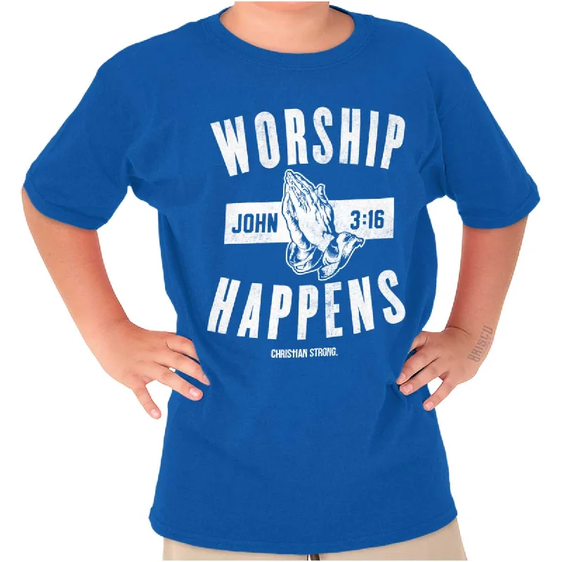 Men's Thermal Shirts for Winter WarmthWorship Happens Youth T Shirt