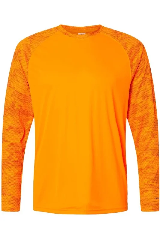 Breathable Men's Mesh TopsParagon Cayman Performance Camo Colorblocked Long Sleeve T-Shirt