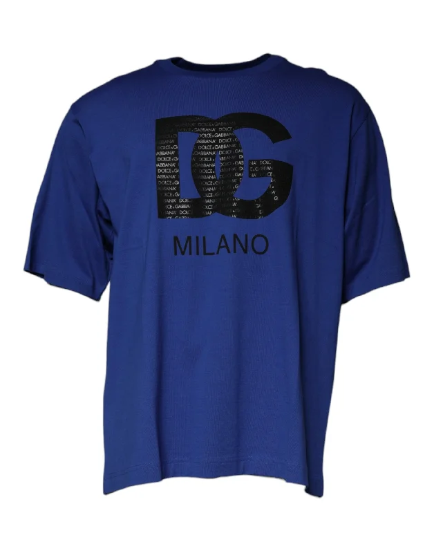 Men's Shirts with Graphic PrintsDolce & Gabbana  Logo Print Cotton Men Crew Neck Men's T-shirt