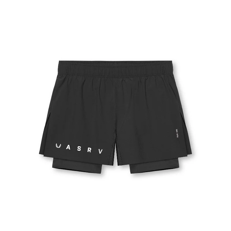 Men's Running Pants for Exercise0752. Ripstop 3" High Split Liner Short - Black/Black