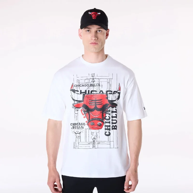Men's Shirts for Outdoor ActivitiesChicago Bulls NBA Graphic White T-Shirt