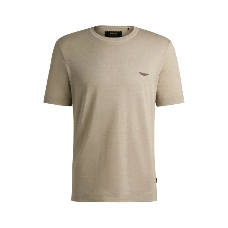 Men's Shirts with Double-Breasted Designsx ASTON MARTIN T-shirt in cotton, linen and silk