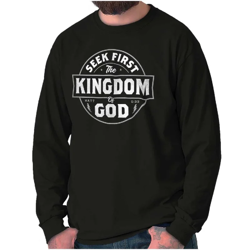 Men's Layering Shirts for Seasonal TransitionsSeek First the Kingdom Long Sleeve T Shirt