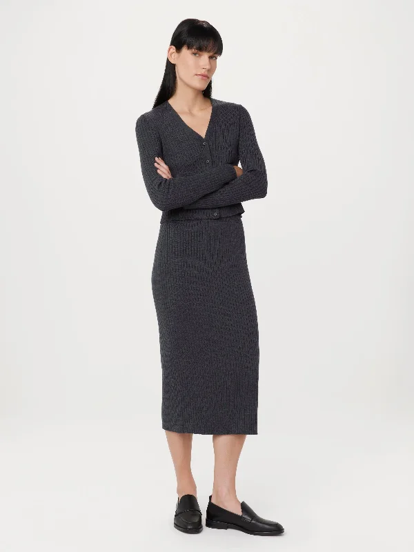 Men's Solid-Colored Pants for VersatilityThe Merino Sweater Skirt in Charcoal Grey