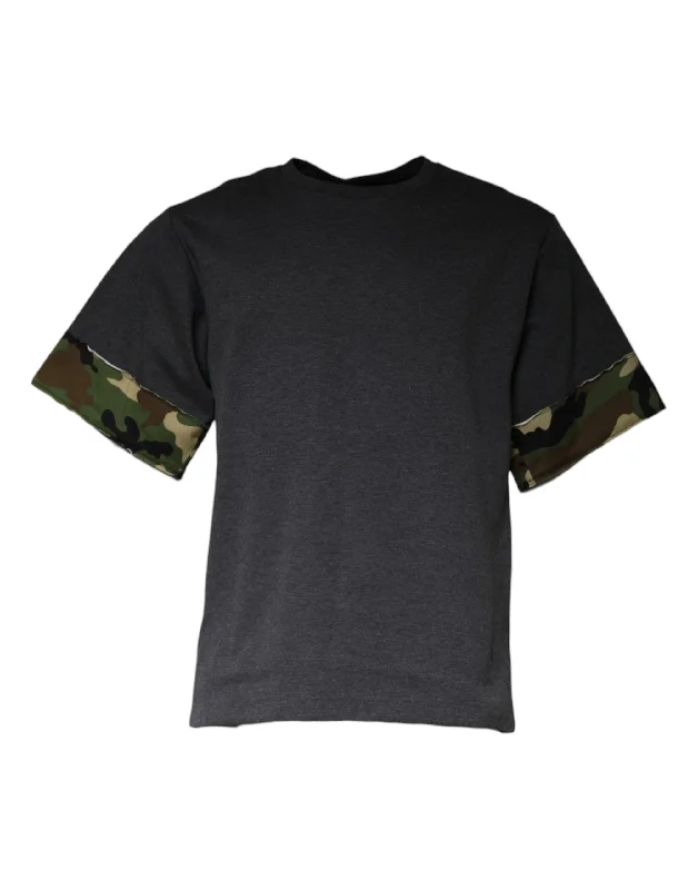 Men's Shirts for Beach OutingsDolce & Gabbana  Camouflage Crew Neck Men's T-shirt