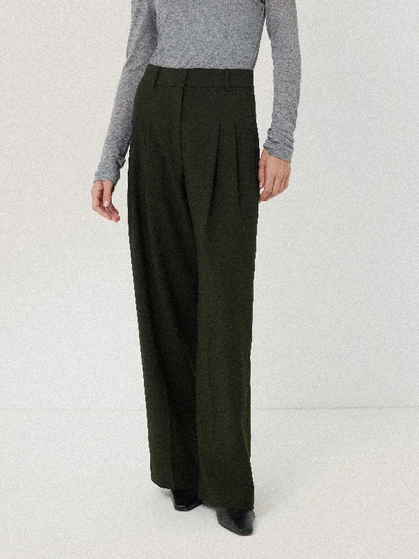 Kemp Fluid Twill Trouser | Green
