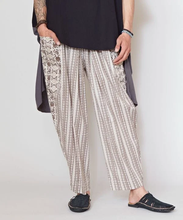 Men's Pants with Functional PocketsMen's Flower x Stripe Easy Pants