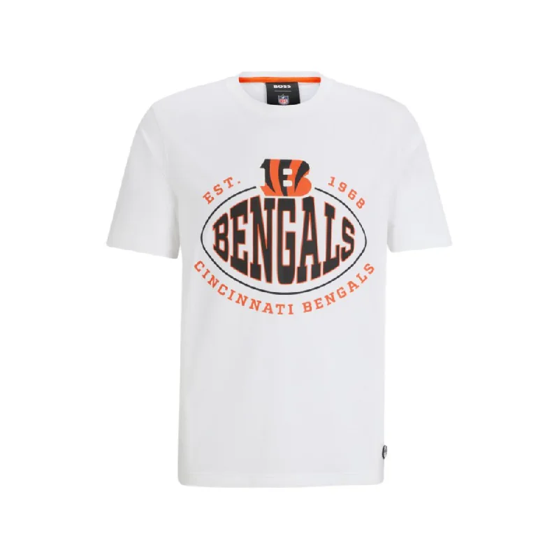 Elegant Men's Dress ShirtsBOSS x NFL stretch-cotton T-shirt with collaborative branding