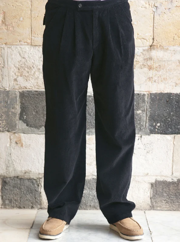 Lightweight Men's Linen PantsCorduroy Trousers with Pleats