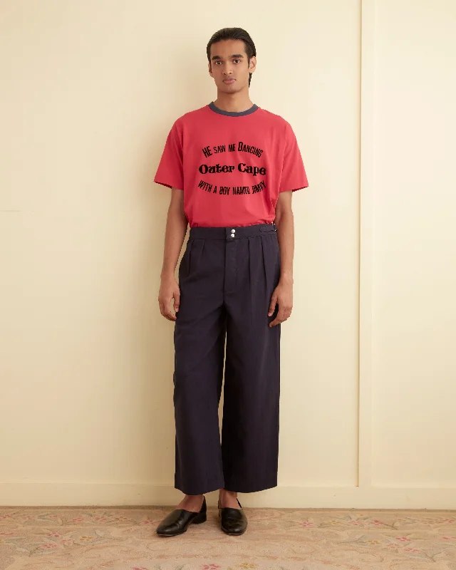 Men's Pants with Antimicrobial TreatmentWide Leg Snap Trousers - Midnight