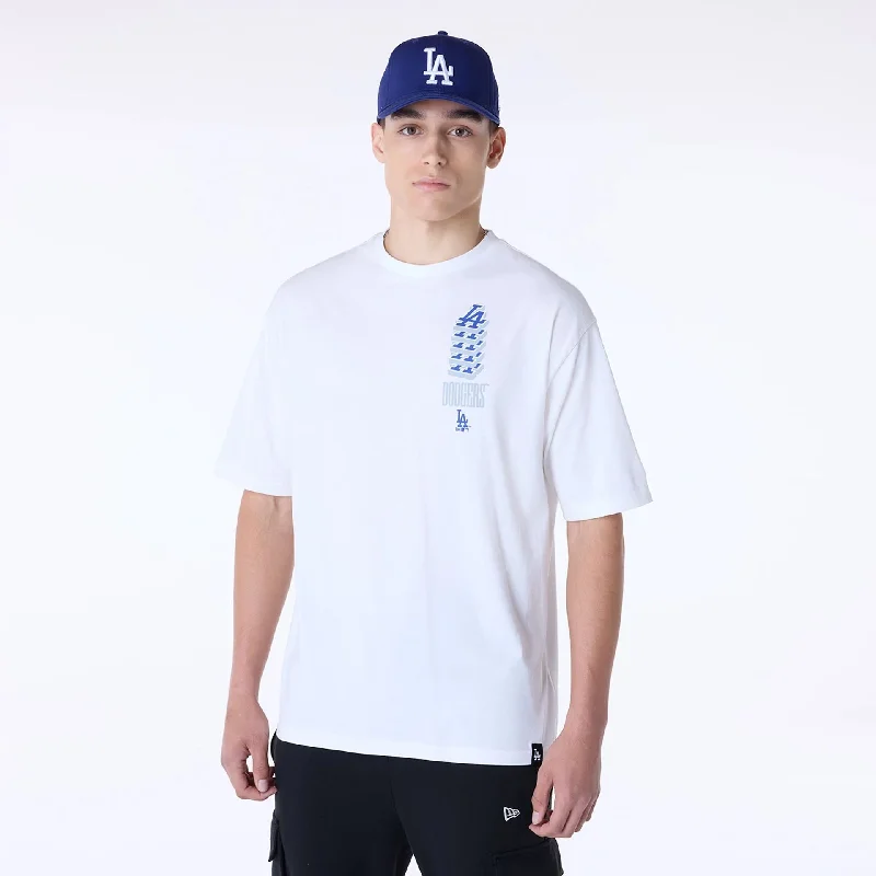 Men's Shirts with Striped PatternsLA Dodgers MLB Wordmark White Oversized T-Shirt