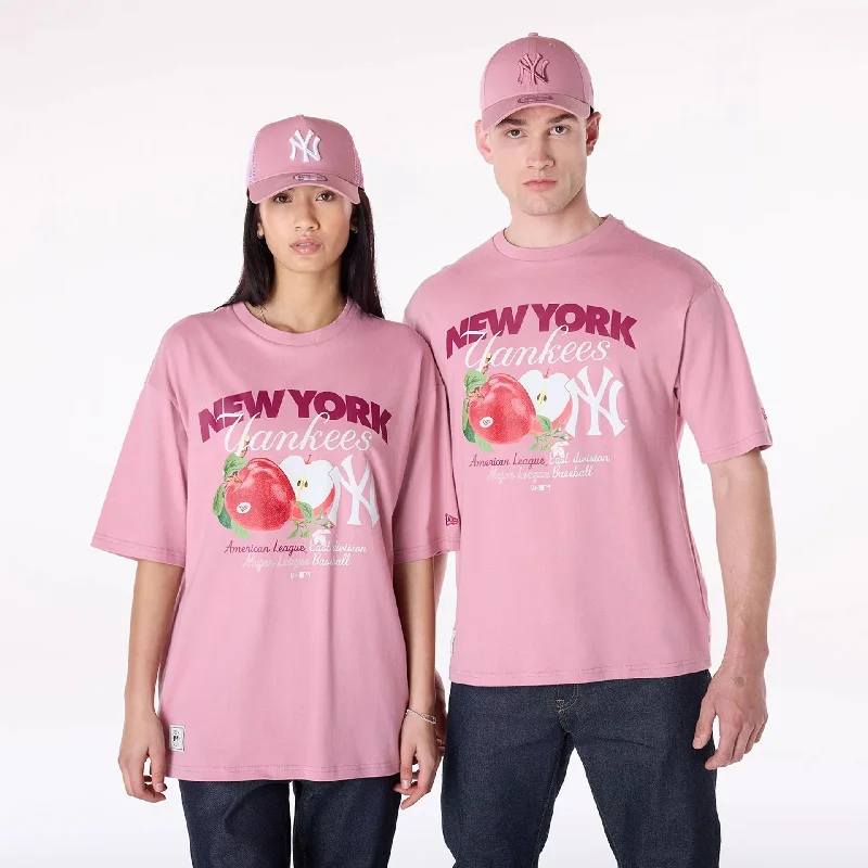 Versatile Men's Tank TopsNew York Yankees MLB Fruit Dark Pink T-Shirt