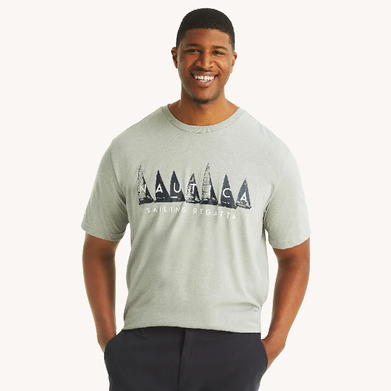 Men's Shirts with Single-Breasted DesignsNautica Mens Big & Tall Sailing Regatta Graphic T-Shirt