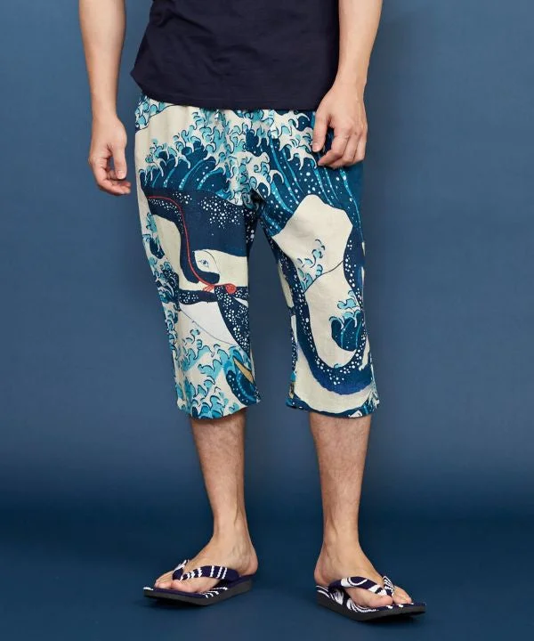 Men's Patterned Pants with PlaidsUKIYOE Printed SUTETEKO Pants