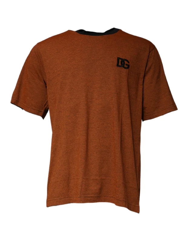 Men's Shirts with Pleated HemlinesDolce & Gabbana  DG Logo Cotton Crew Neck Men's T-shirt